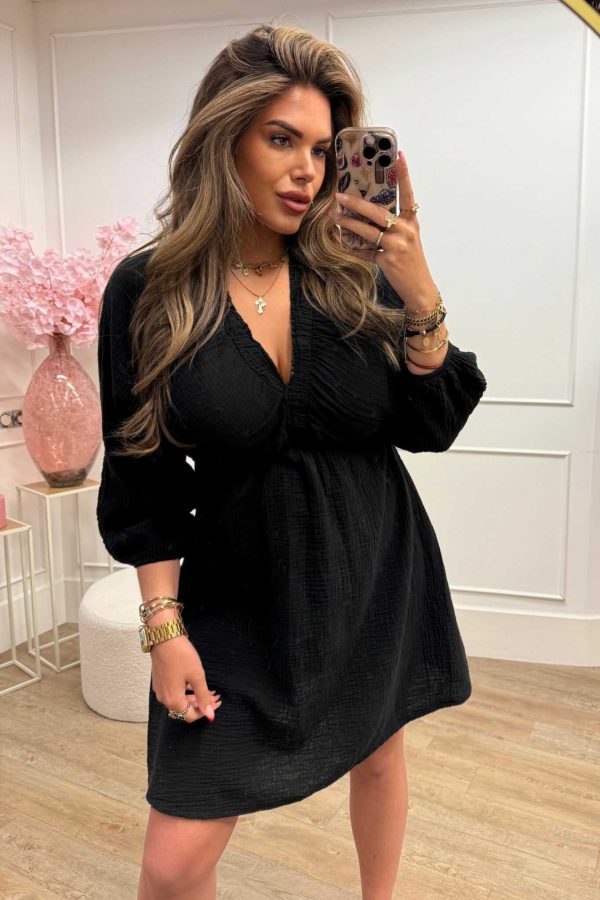 Mila Dress Black, Green, Beige and Taupe - Afbeelding 5