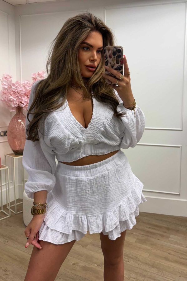 Sophie Two Piece Set Green, White, Salmon and Black - Afbeelding 4