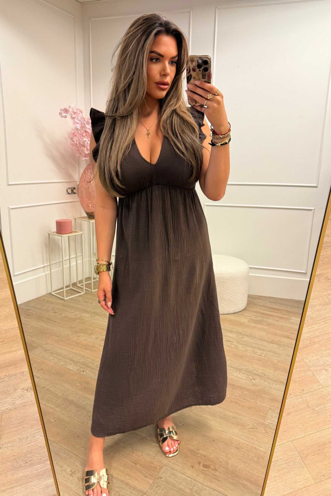 Elisa Dress Brown