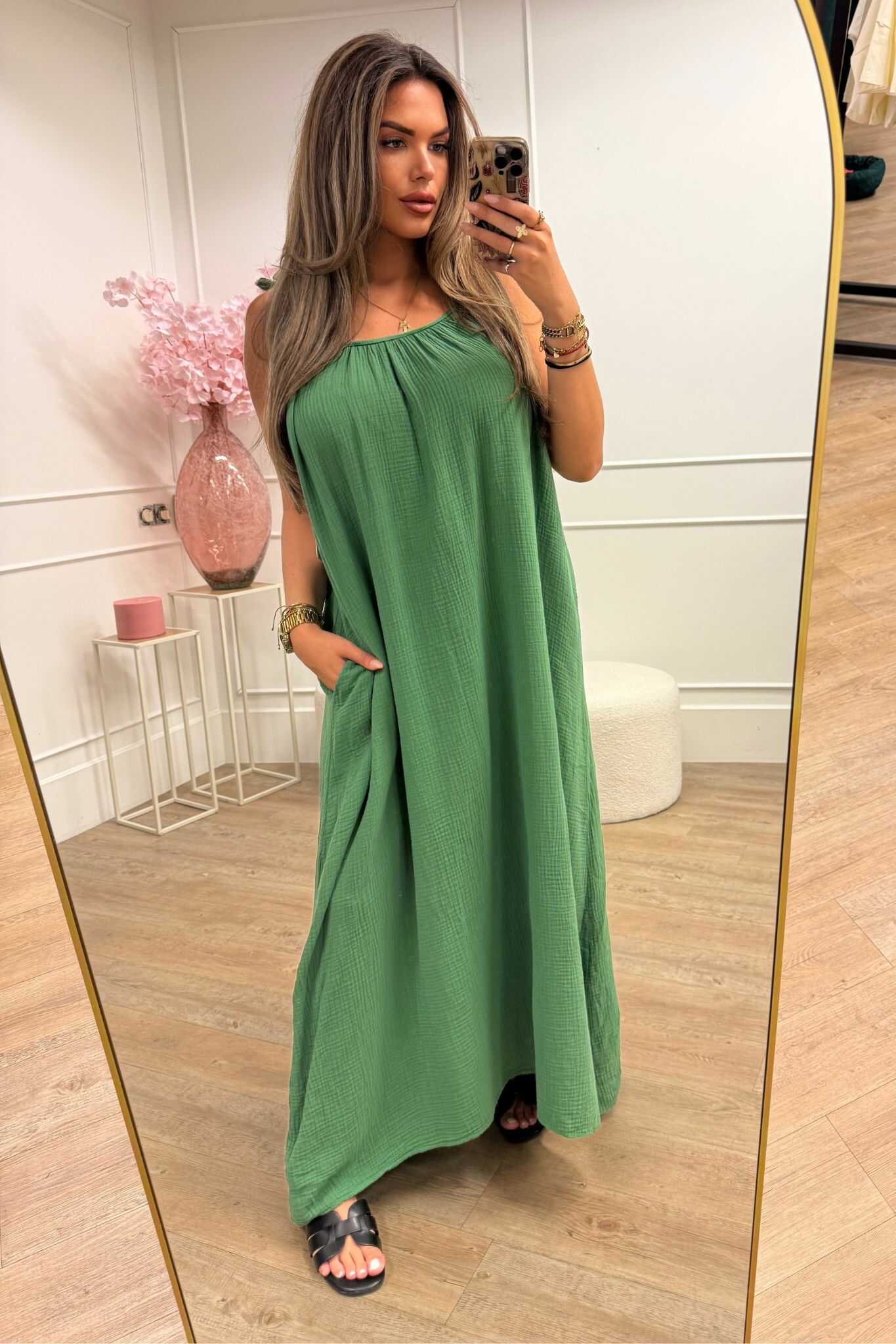 Mira Dress Black, Yellow, Green and Blue