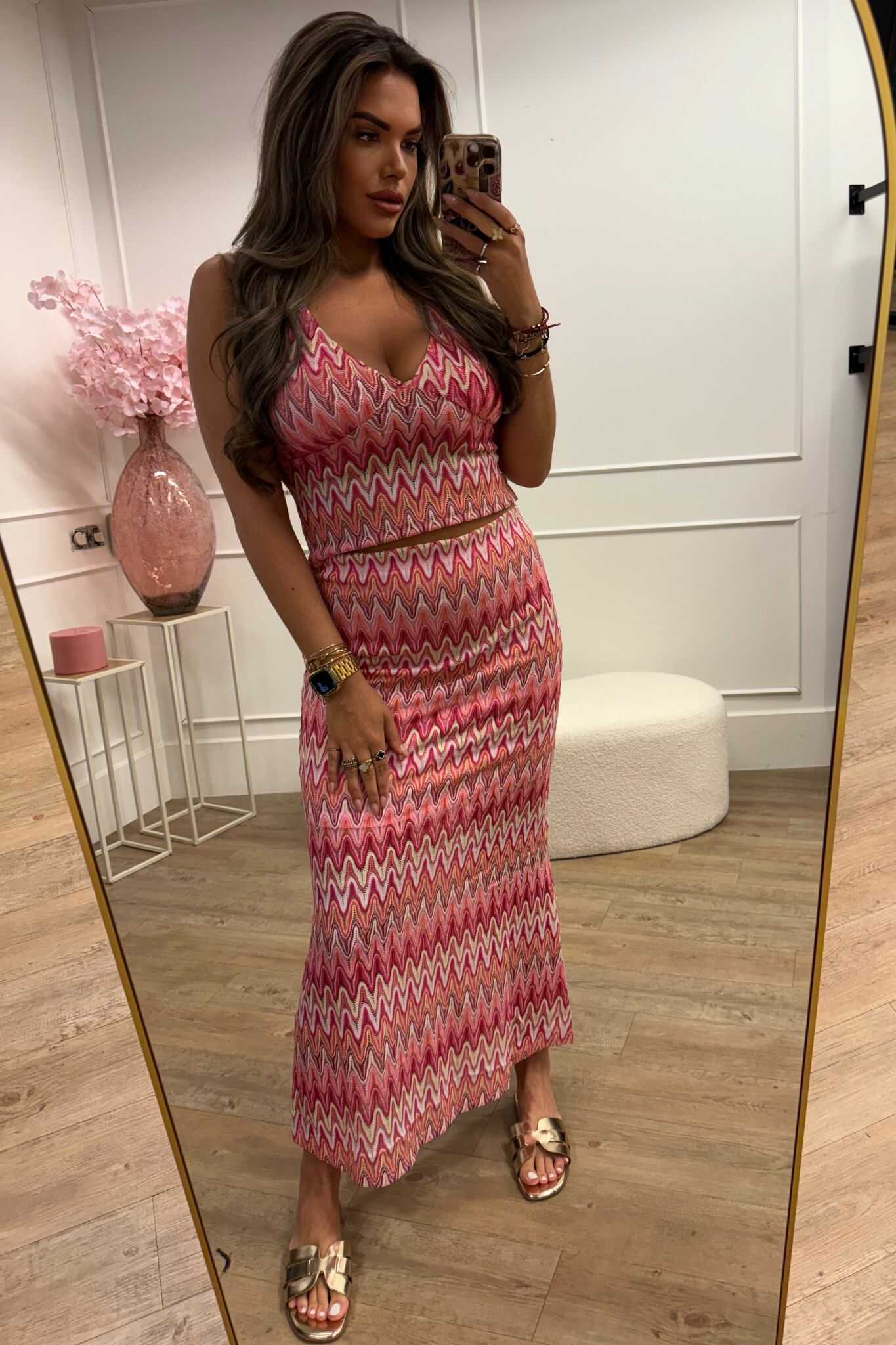 Lizzy Two Piece Set Blue and Pink