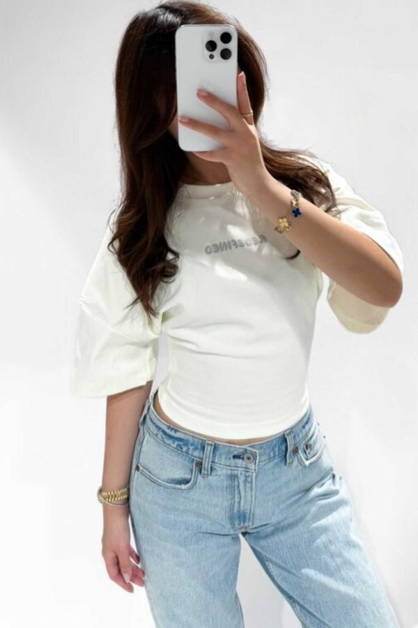 Redefined Tee Yellow, White and Taupe - Afbeelding 3
