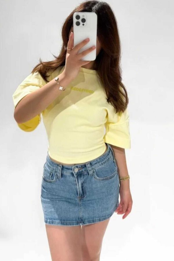Redefined Tee Yellow, White and Taupe - Afbeelding 2