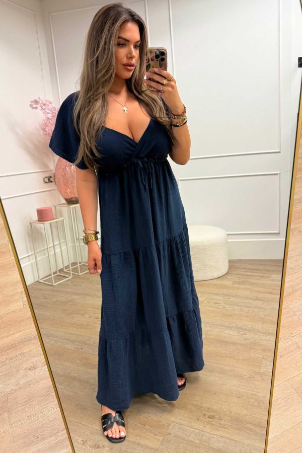 Amy Dress Black, Beige, White, Yellow and Blue - Afbeelding 6