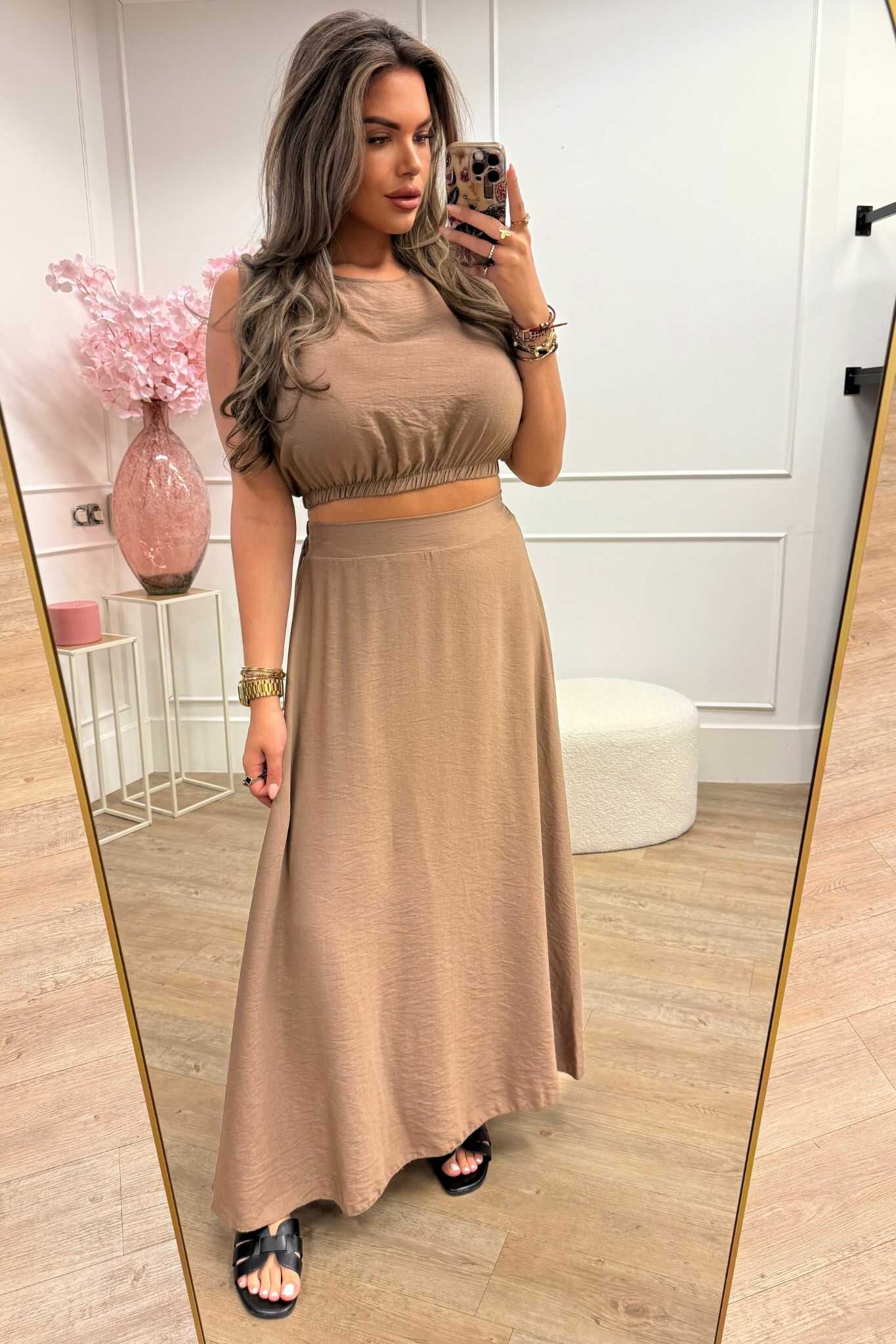 Vera Two Piece Set Camel, Grey, Brown, Beige and Black