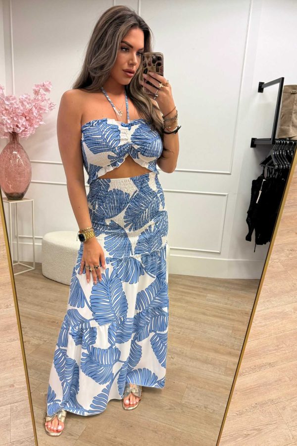 Lola Dress Blue and Green - Afbeelding 3