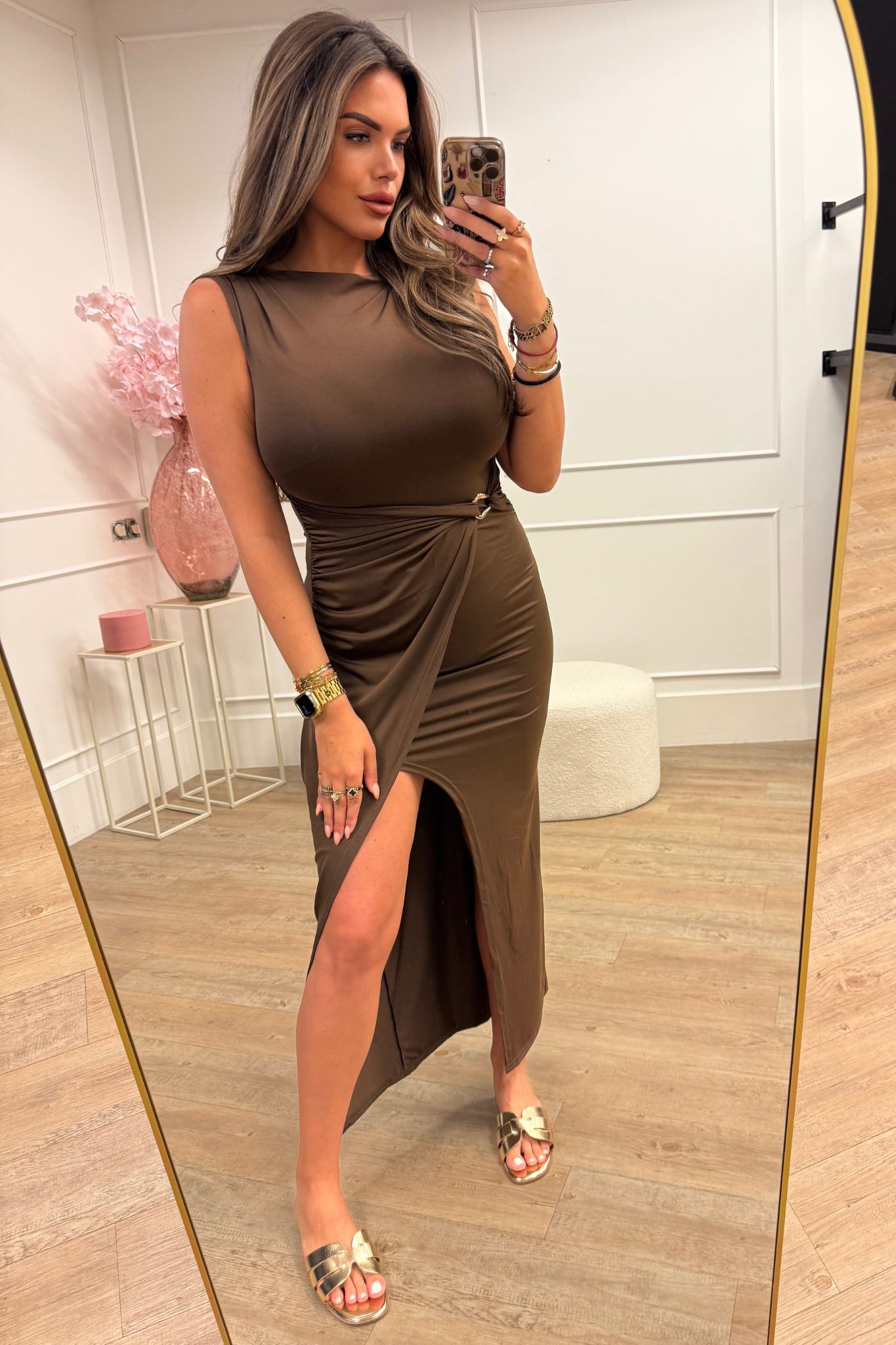 Eline Dress Black and Brown