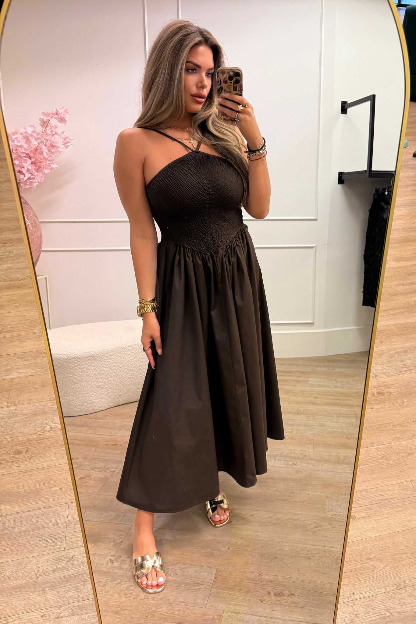 Emily Dress Brown
