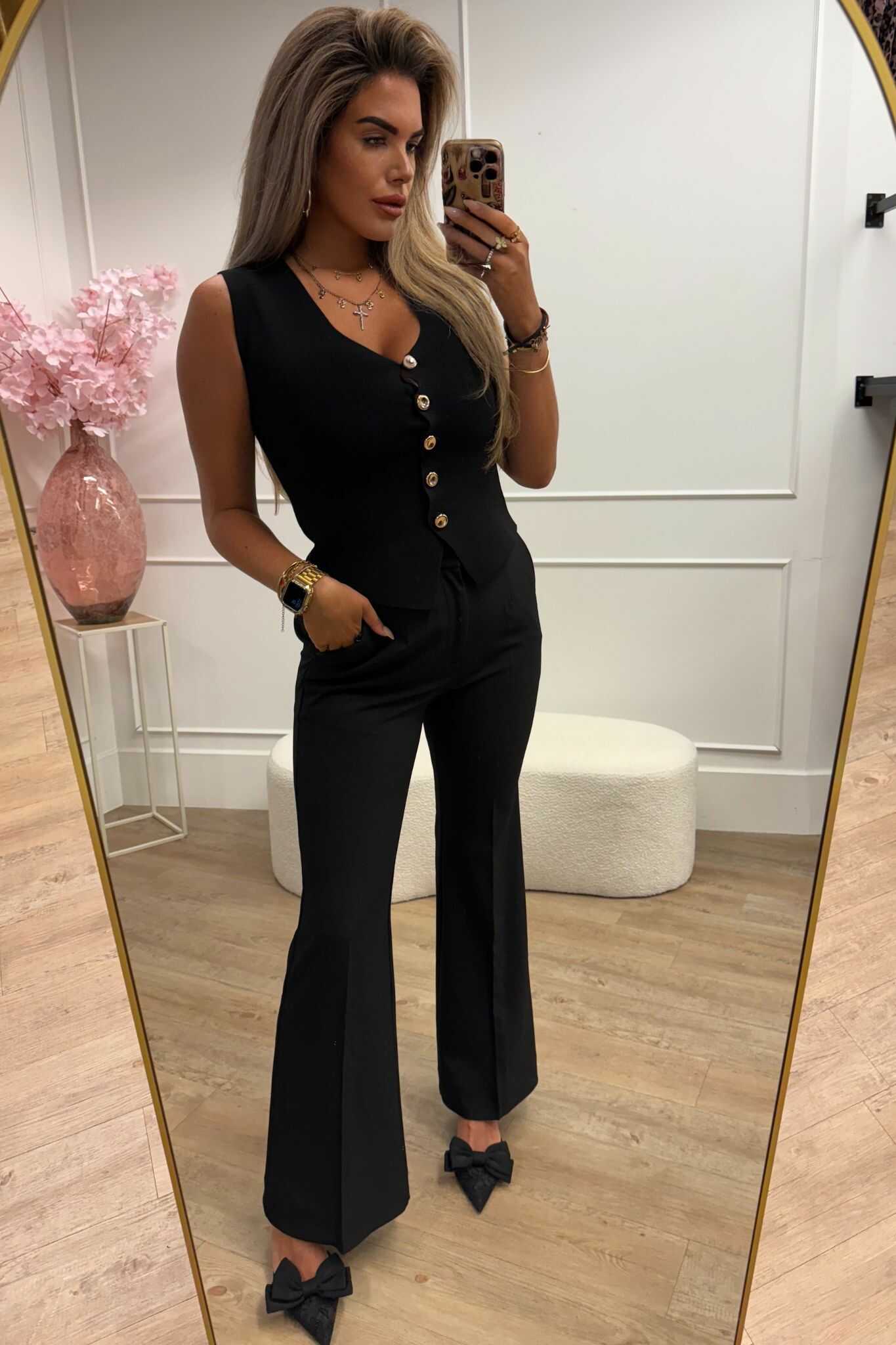 Fenna Flair Pantalon Black and Brown