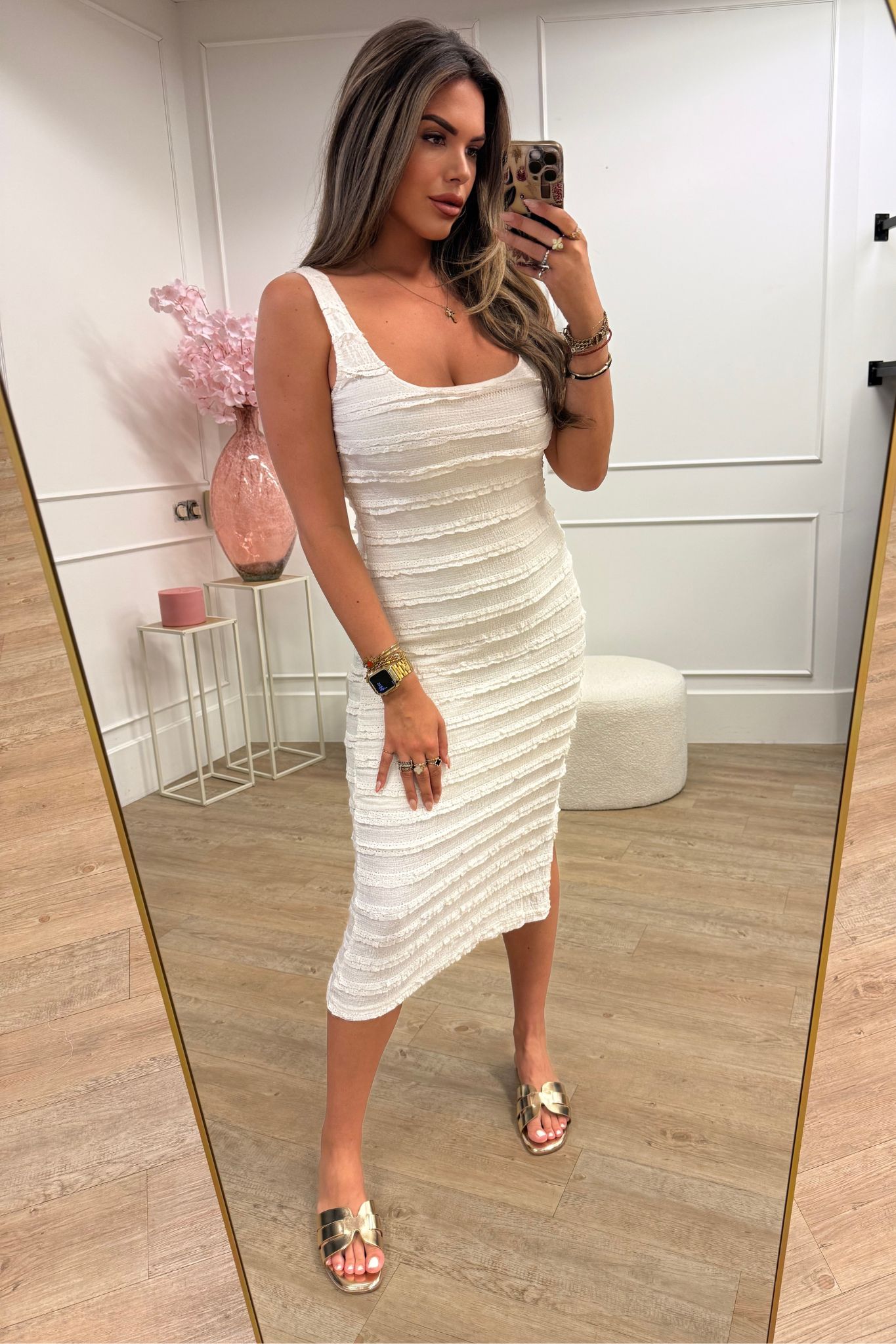 Julia Dress Black and Beige