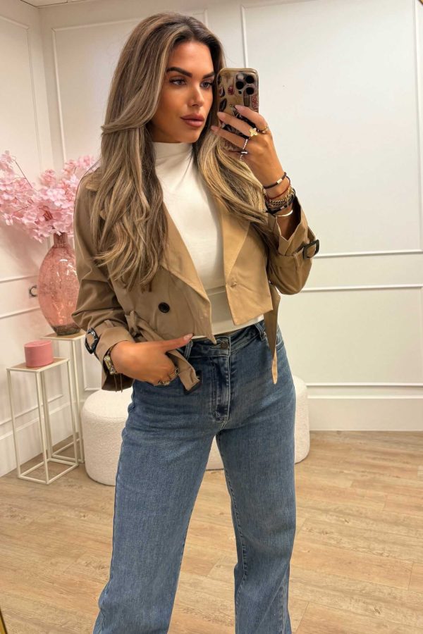 Esmee Trench Coat Brown and Taupe - Afbeelding 2