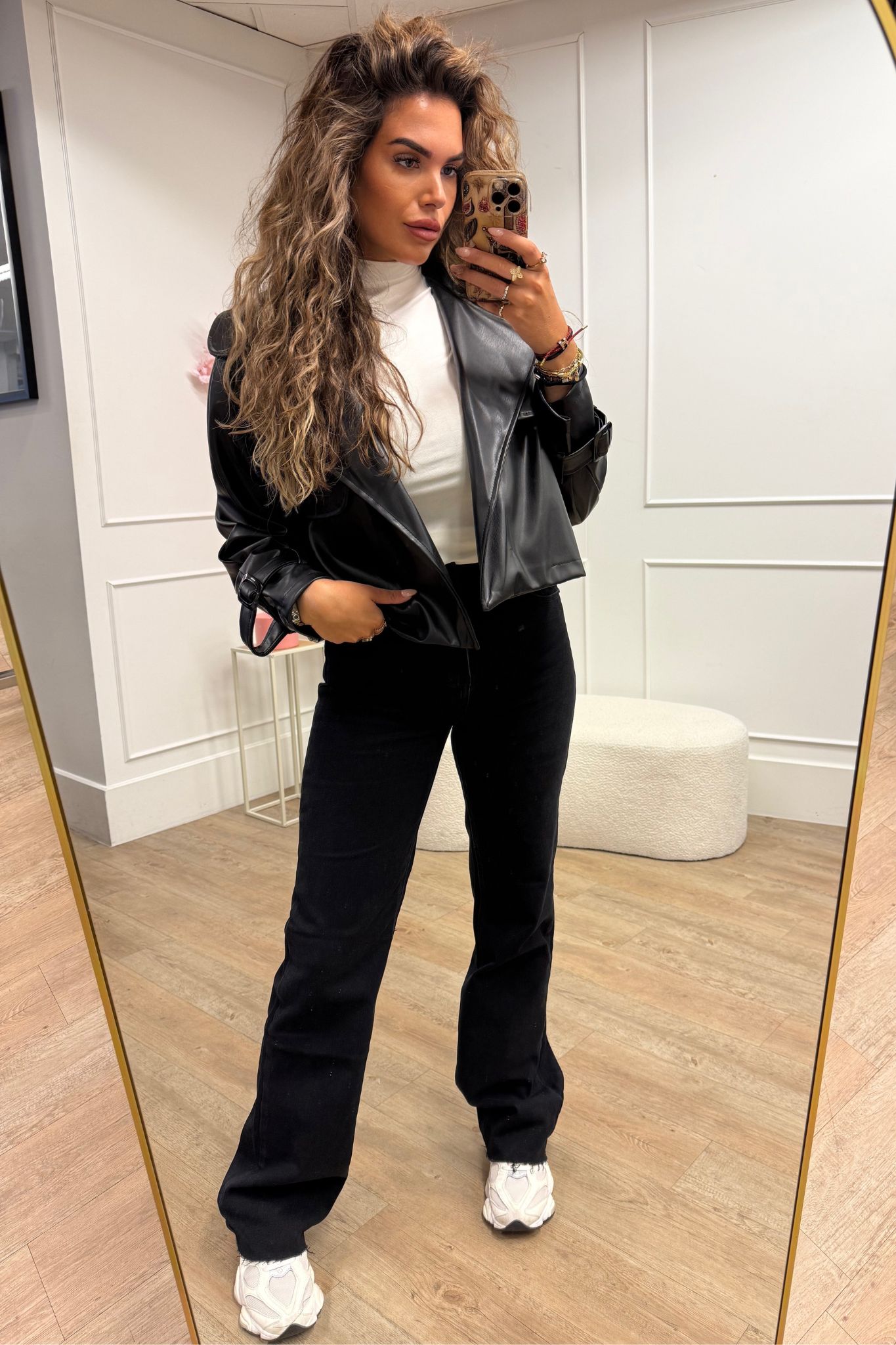 Redial Extra Long Wide Leg Jeans Black RD3272-3