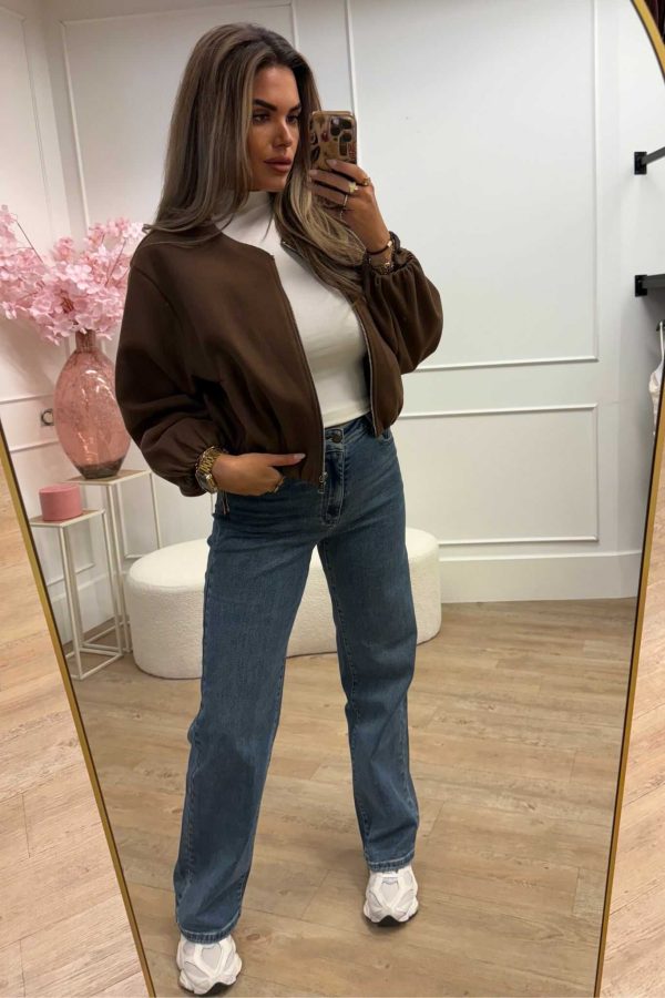 Mara Bomber Jacket Brown and Red - Afbeelding 4