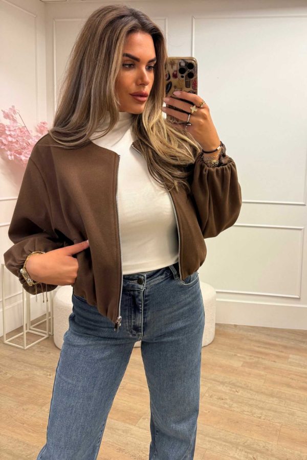 Mara Bomber Jacket Brown and Red - Afbeelding 3