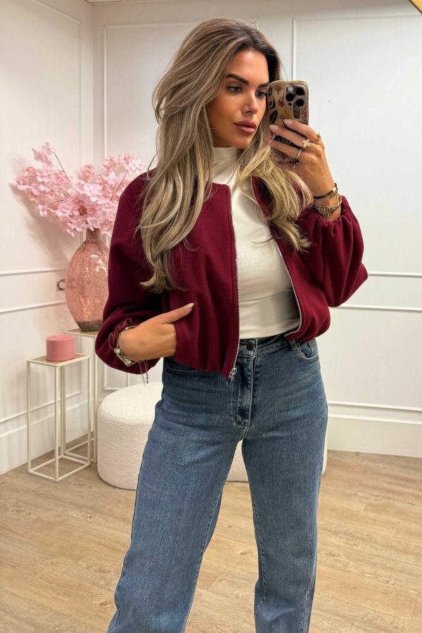 Mara Bomber Jacket Brown and Red - Afbeelding 2