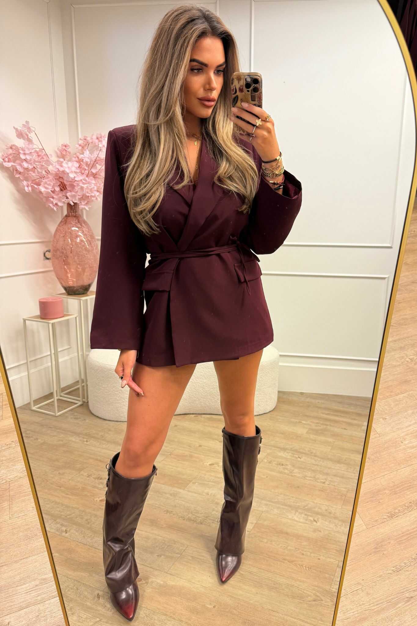 Feline Blazer Bordeaux and Brown
