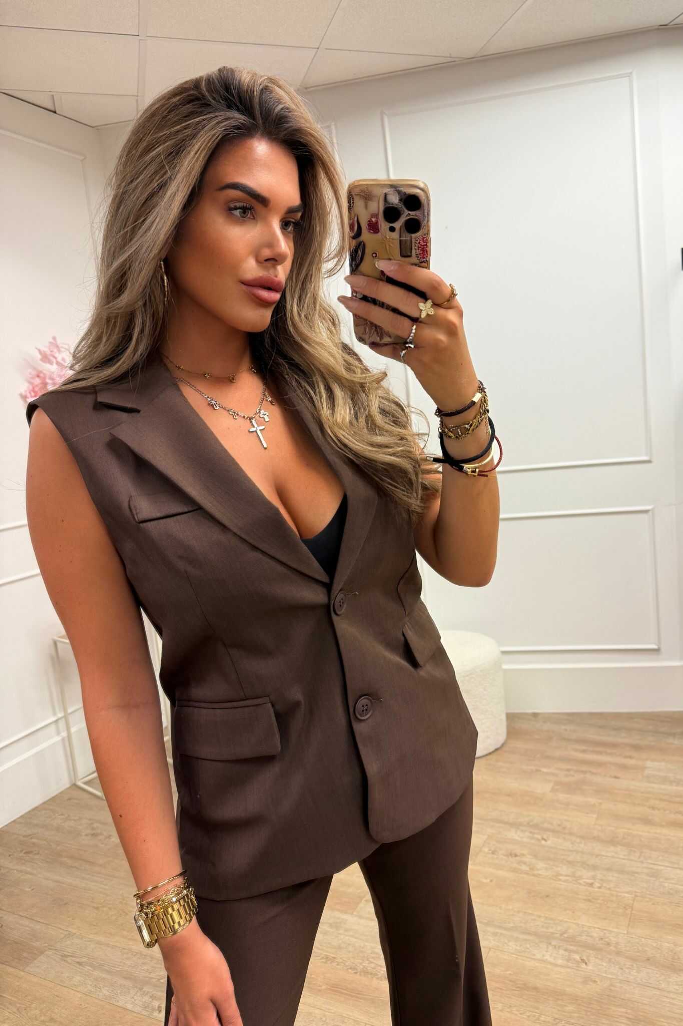 Noe Gilet Brown