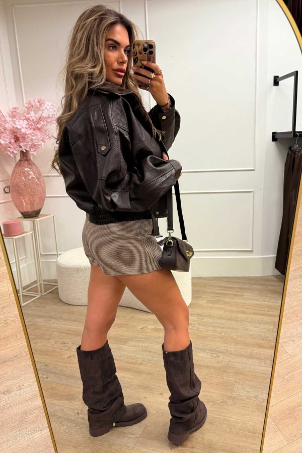 Jolie Leatherlook Jacket Brown - Afbeelding 2