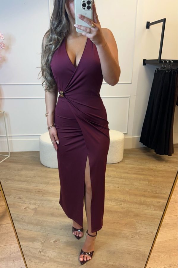 Emilia Dress Black, Bordeaux and Brown - Afbeelding 3