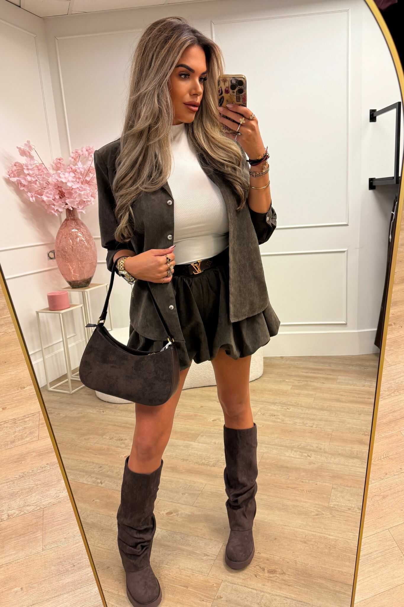 Luna Jacket Dark Brown and Camel