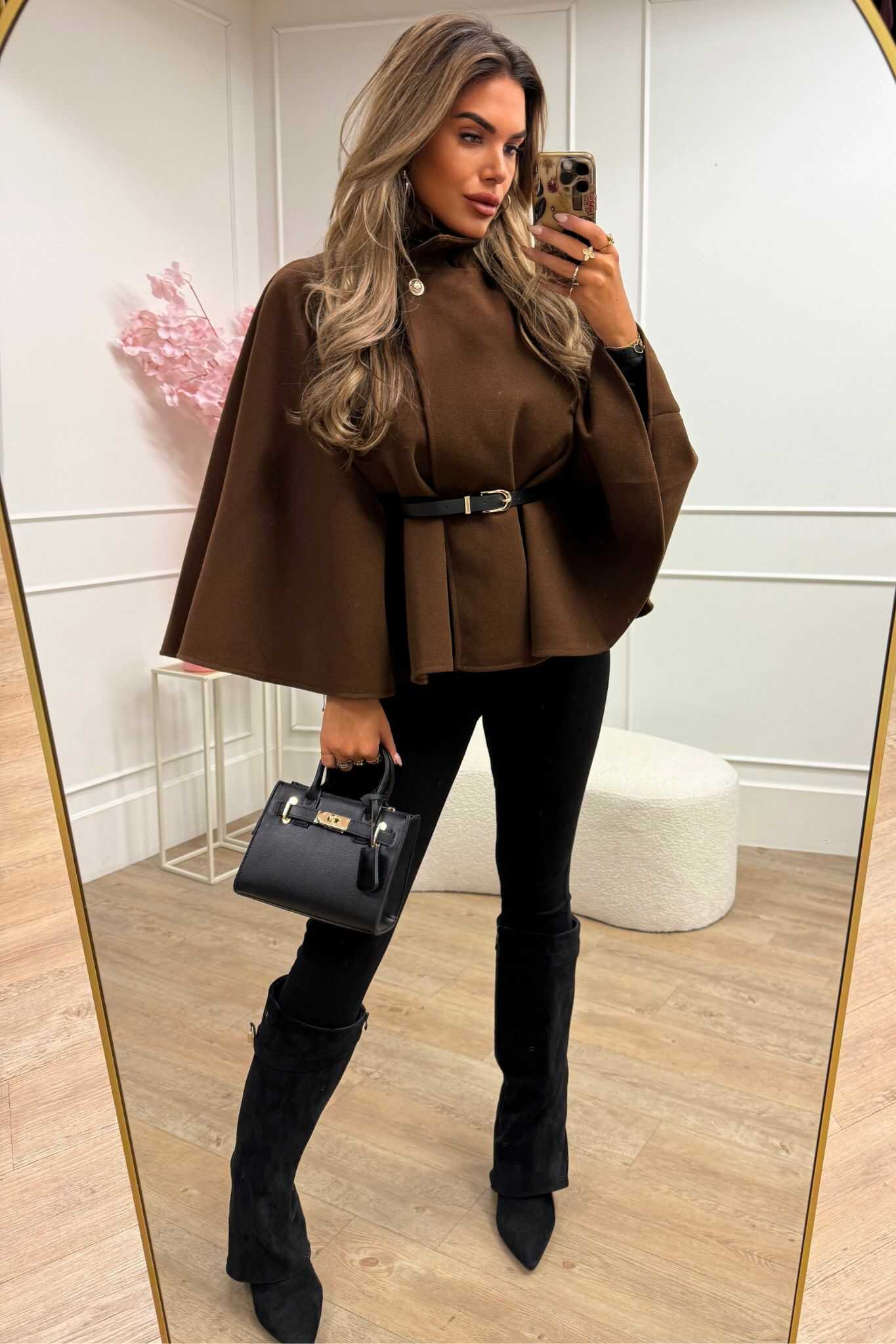 Sophie Cape Brown and Black