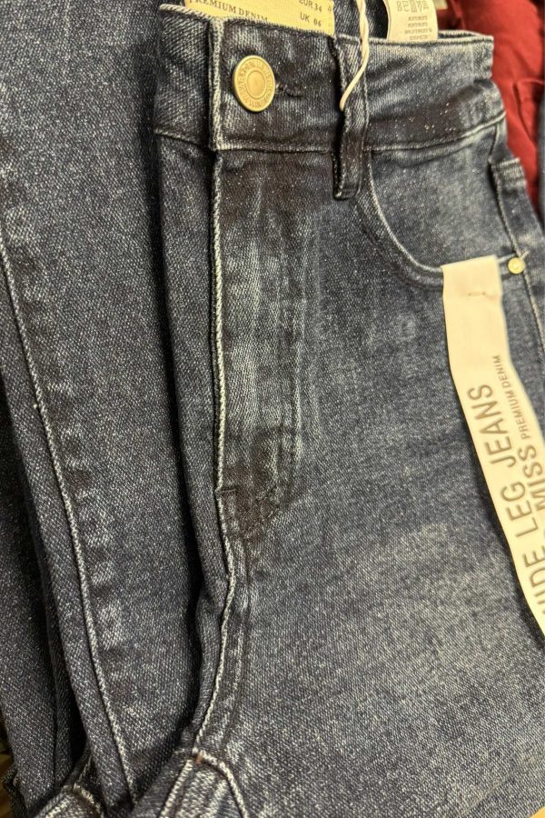 Hello Miss Wide Leg Jeans Glitter Blue HM2205-1 - Afbeelding 3