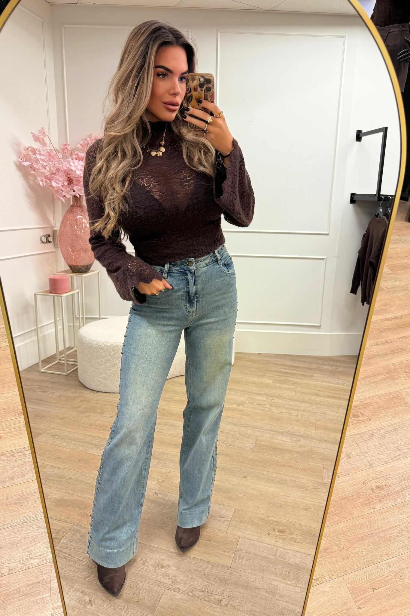 Laulia Jeans Studs Blue Y3329-1