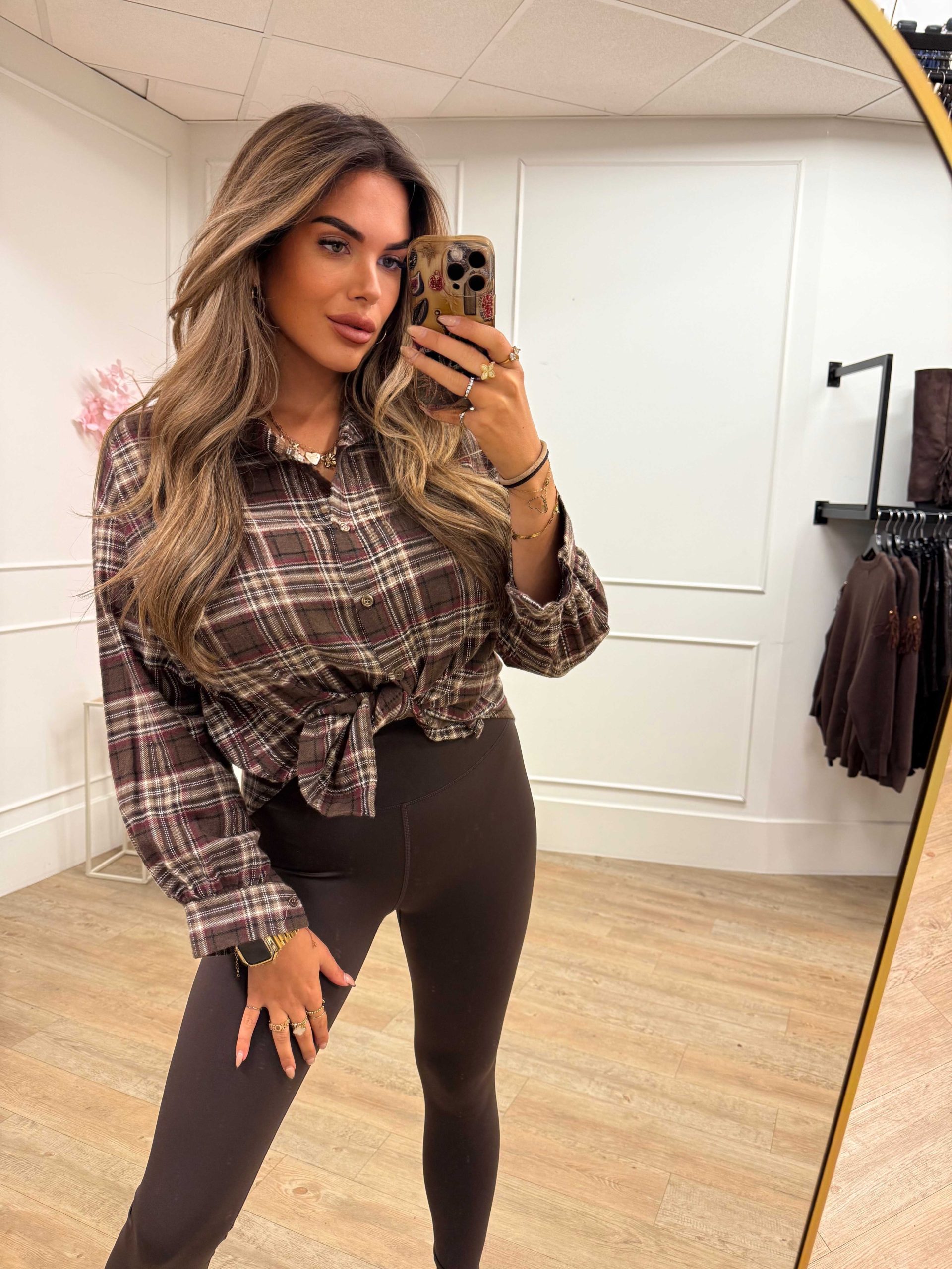 Puck geruiten Blouse