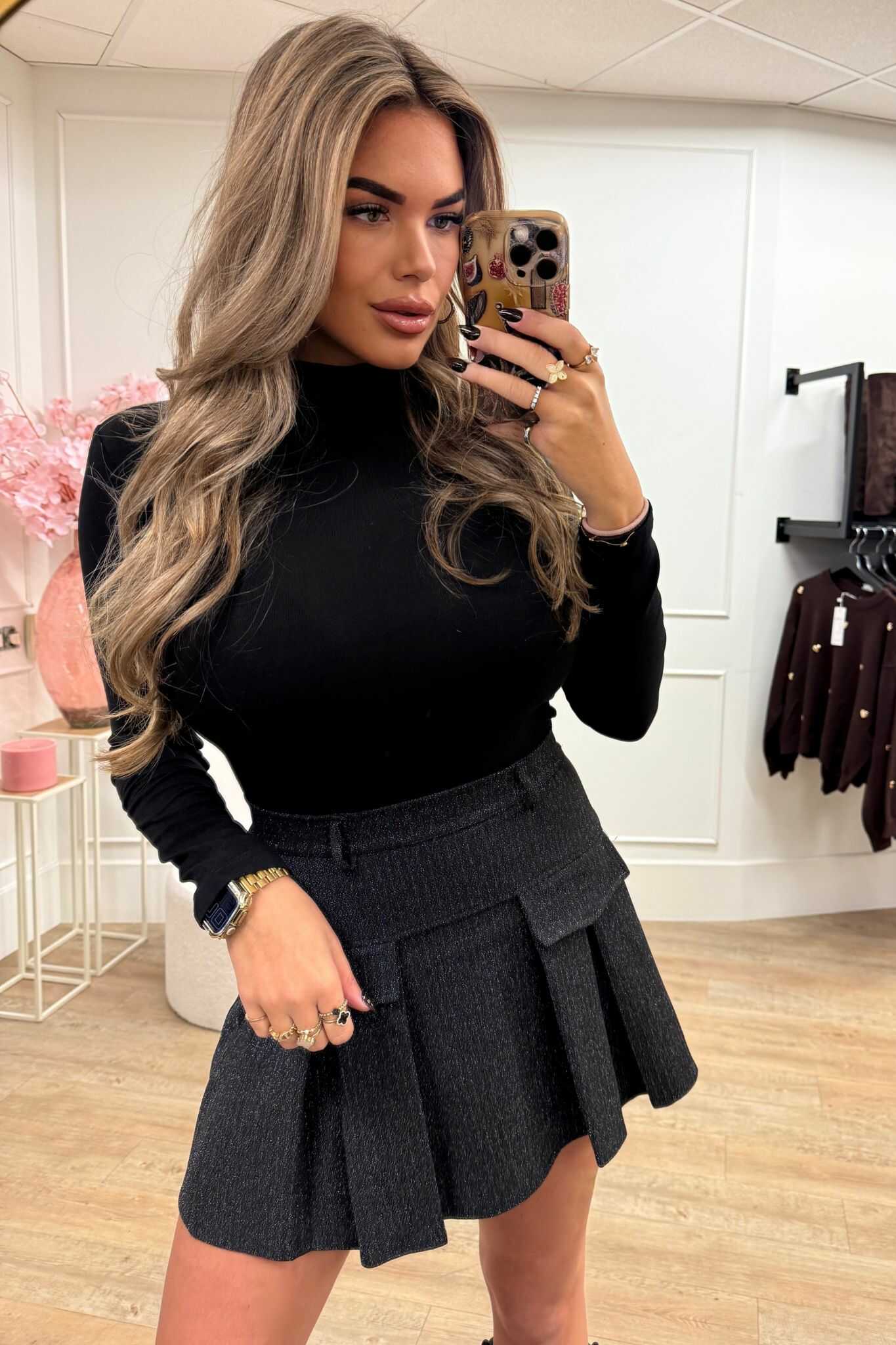 Chloe Skirt Black Lurex