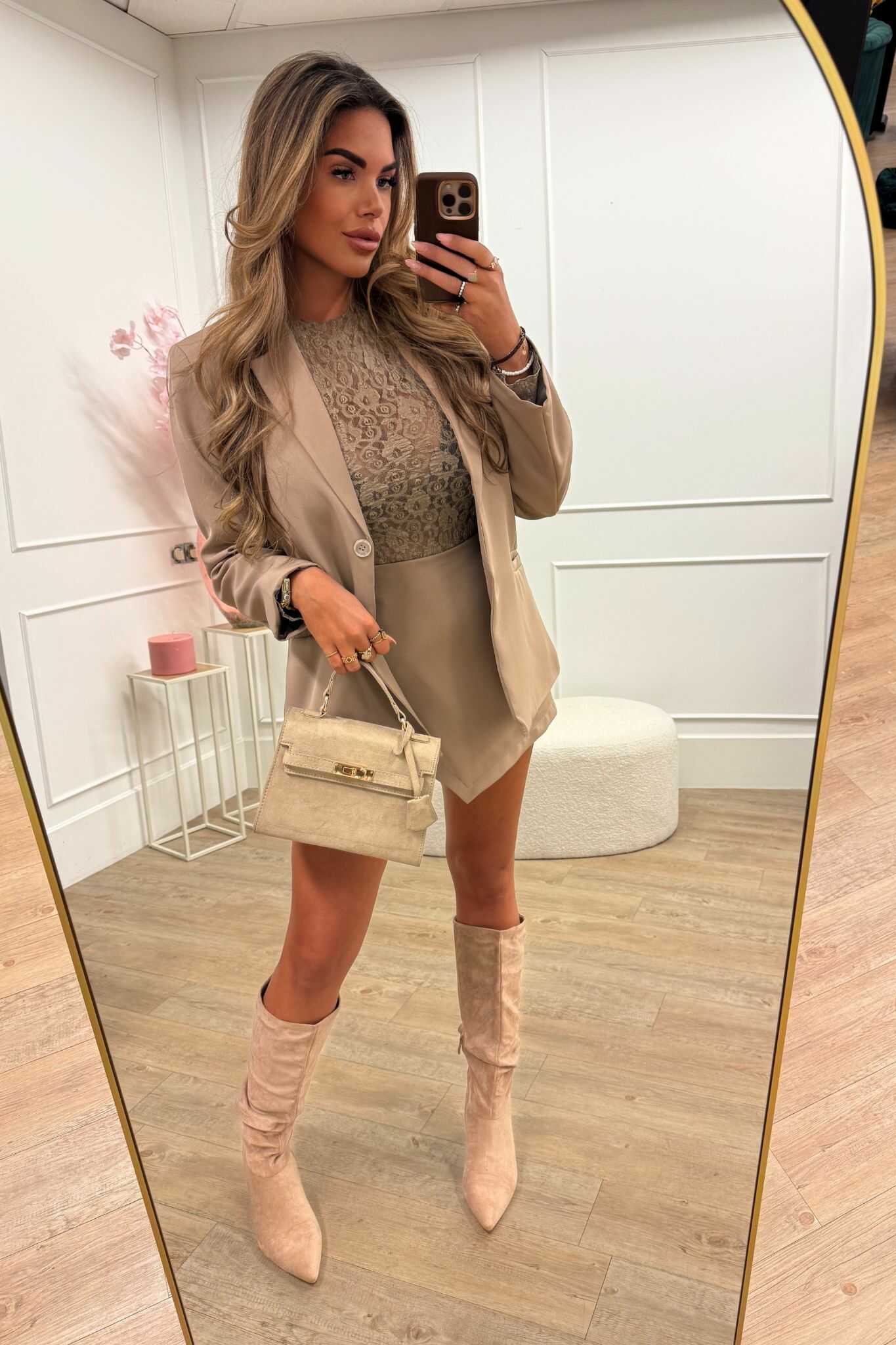 Sophie Blazer Black, Beige, Brown and Taupe