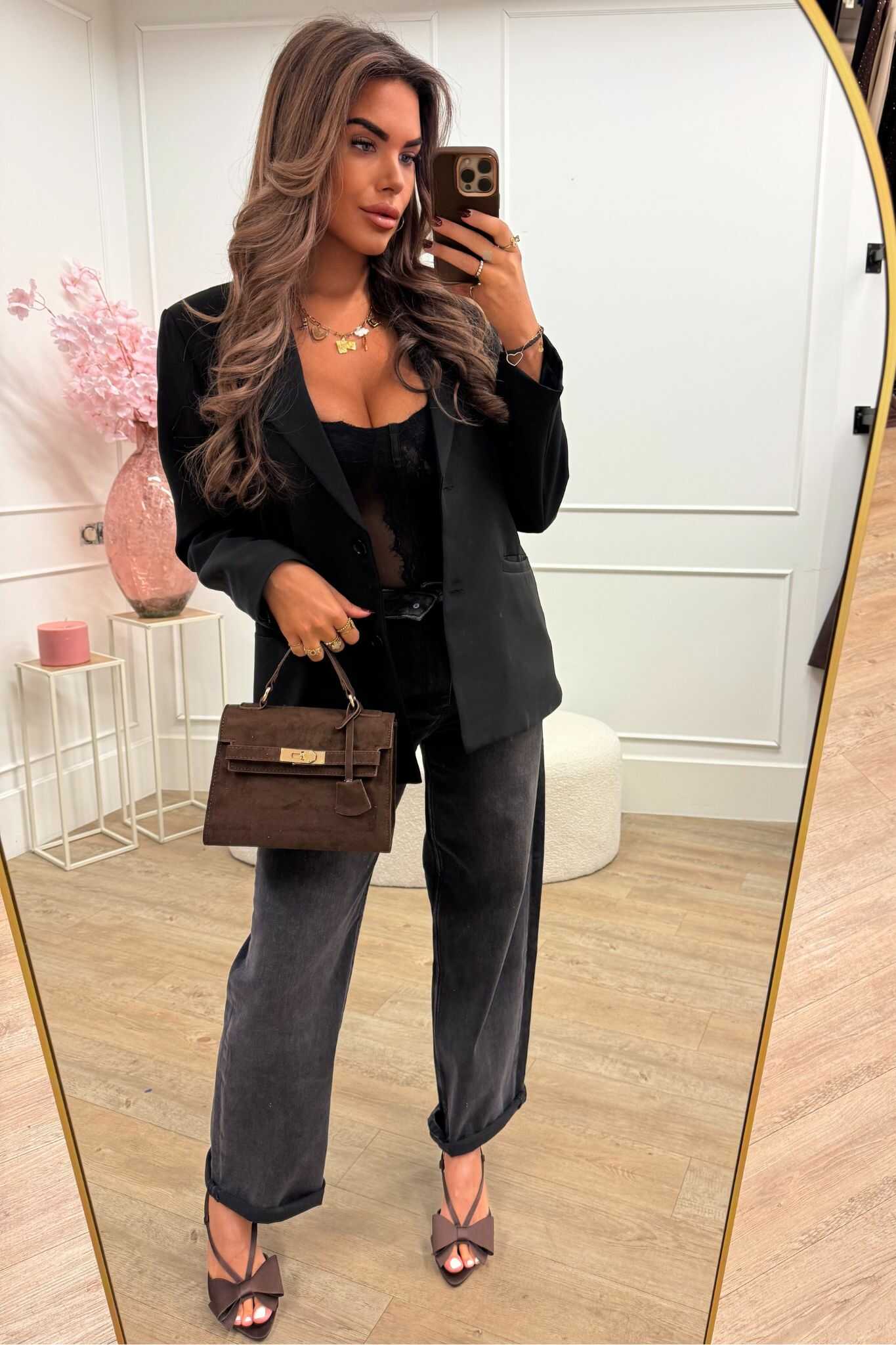 Hello Miss Balloon Jeans Dark Grey HM1511-6