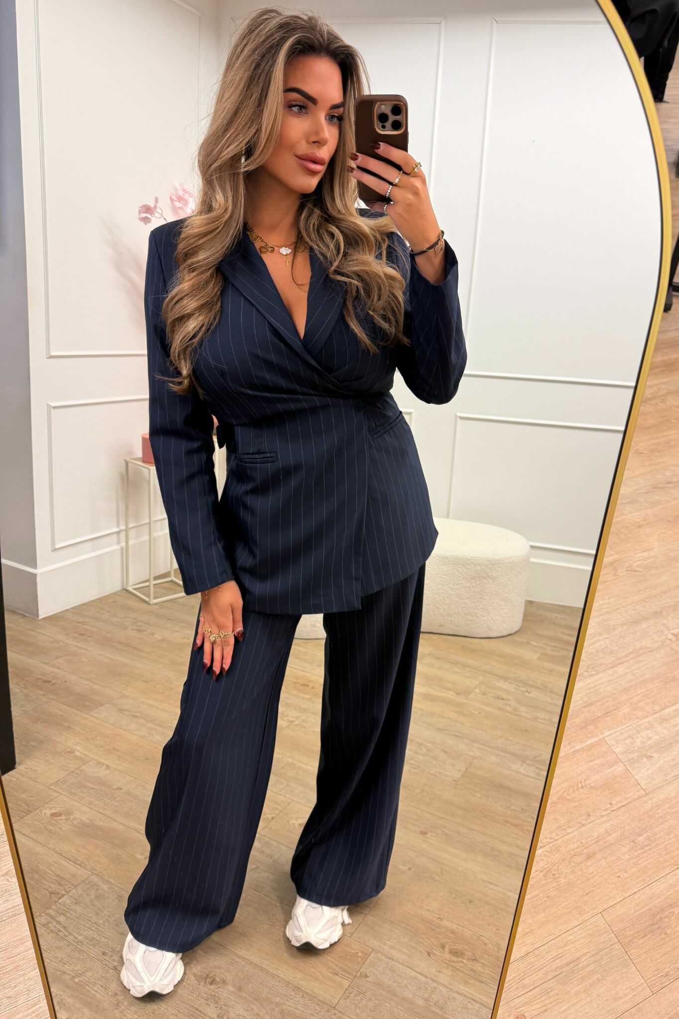 Lilly Set Stripe Dark Blue and Beige