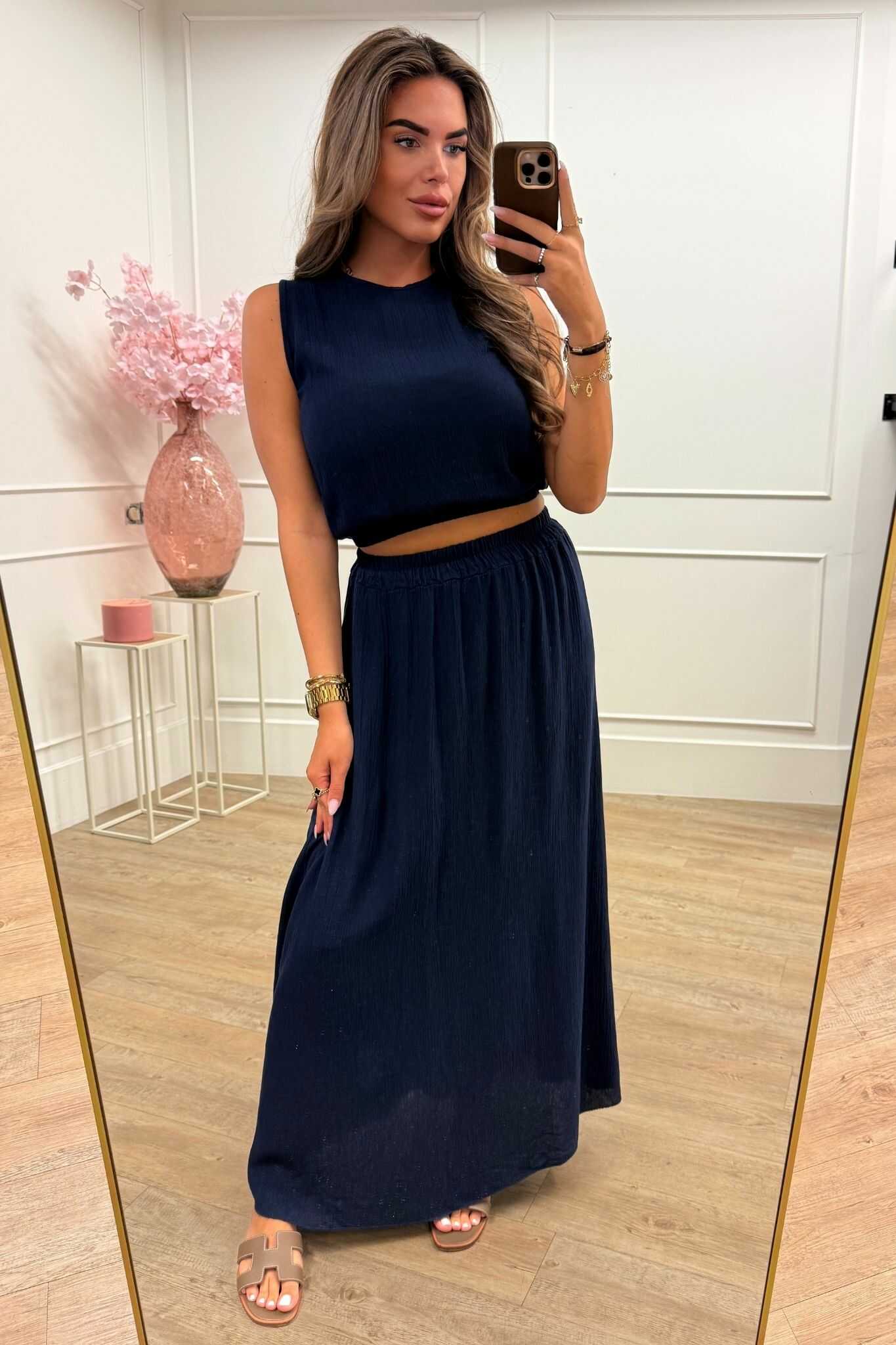 Feline Two Piece Set Lurex Dark Blue