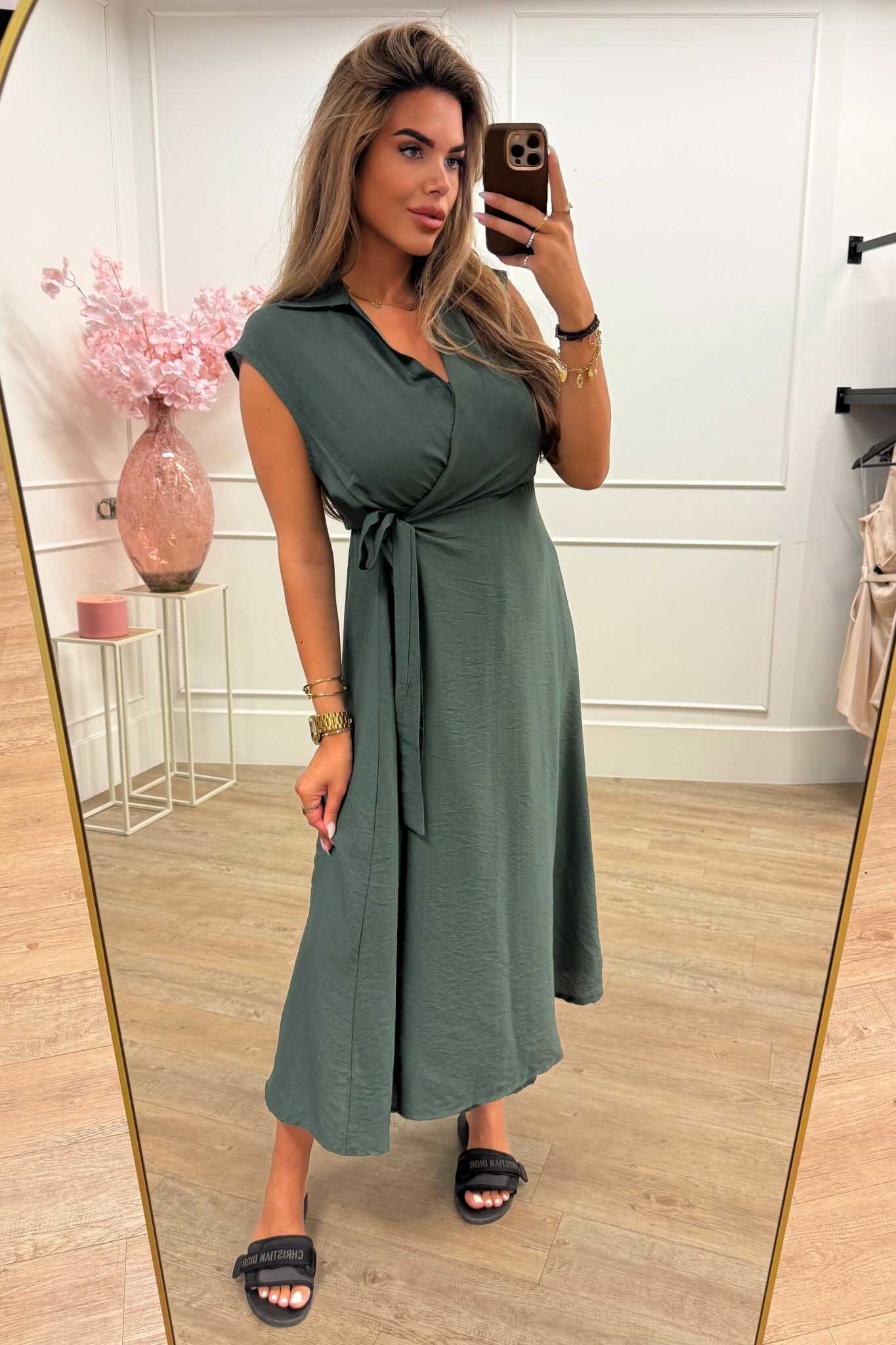 Charlotte Dress Black and Green