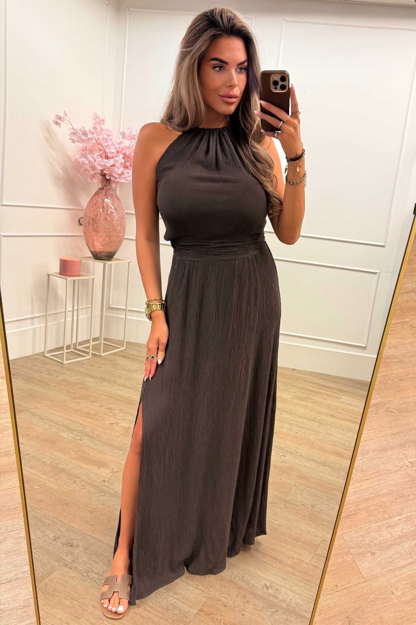 Carly Dress Brown and Black