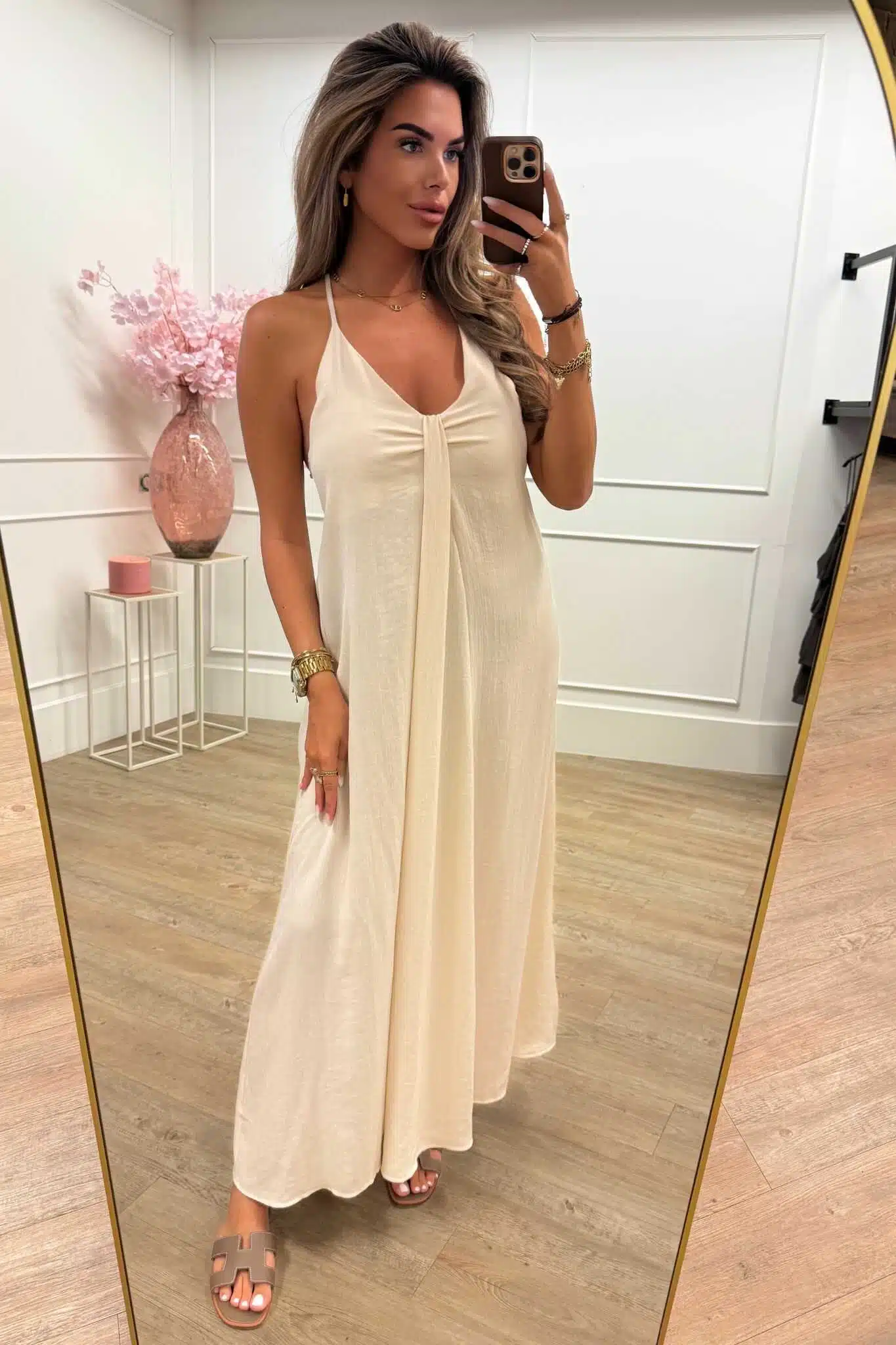 Dani Dress Brown and Beige